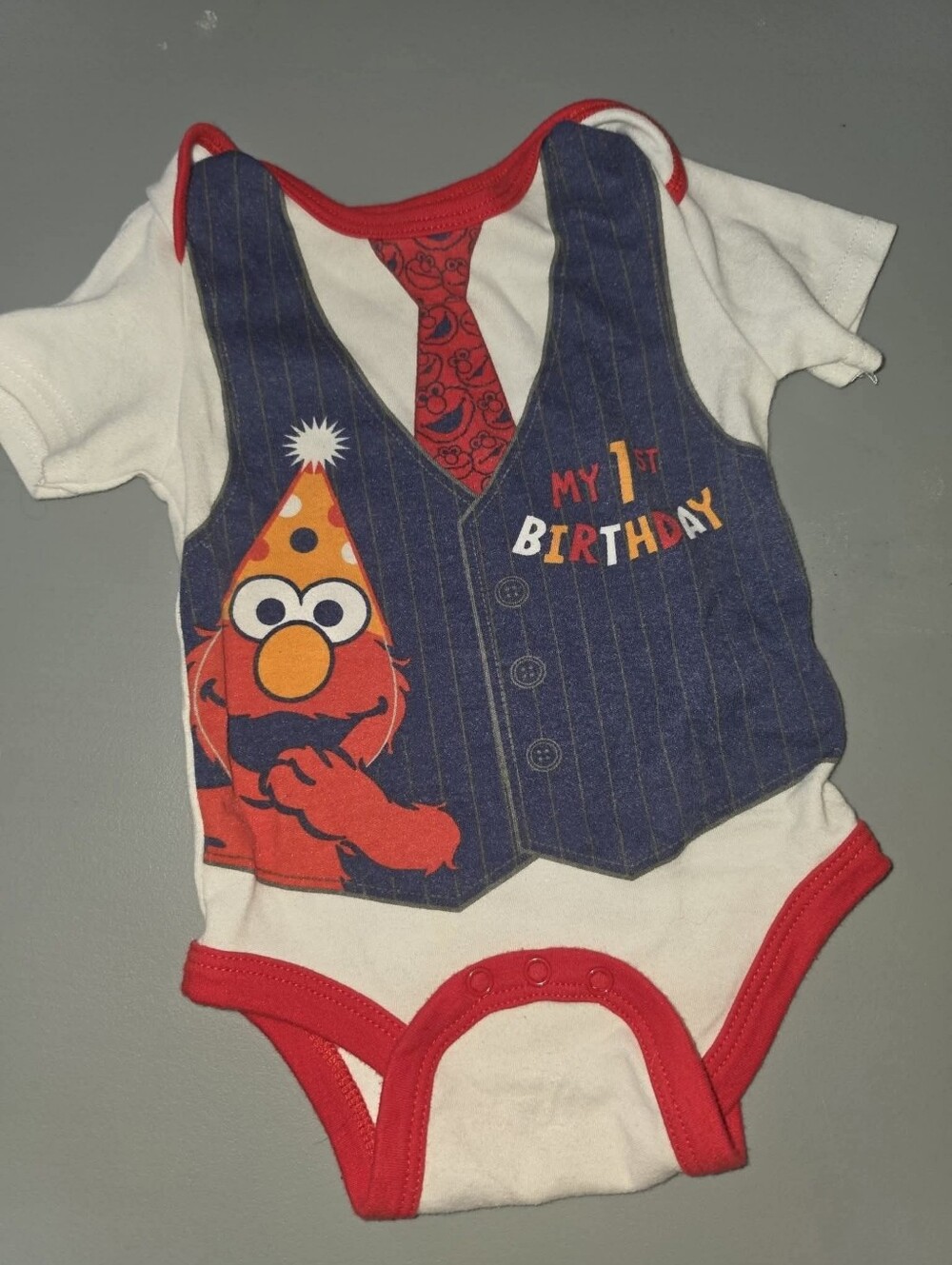 Sesame Street Elmo 1st Birthday Bodysuit 12m One Piece